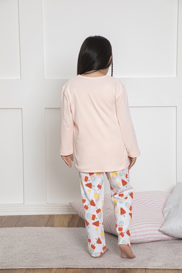 640-037 İnterlok Kız Çocuk Pijama Takımı