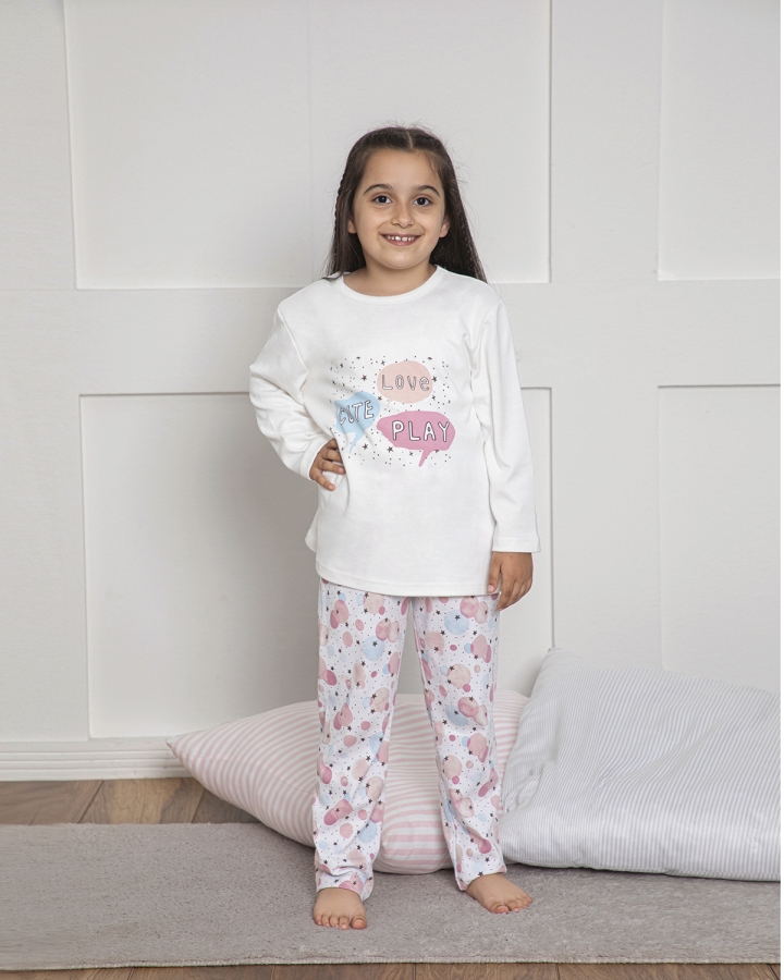 640-039 İnterlok Kız Çocuk Pijama Takımı