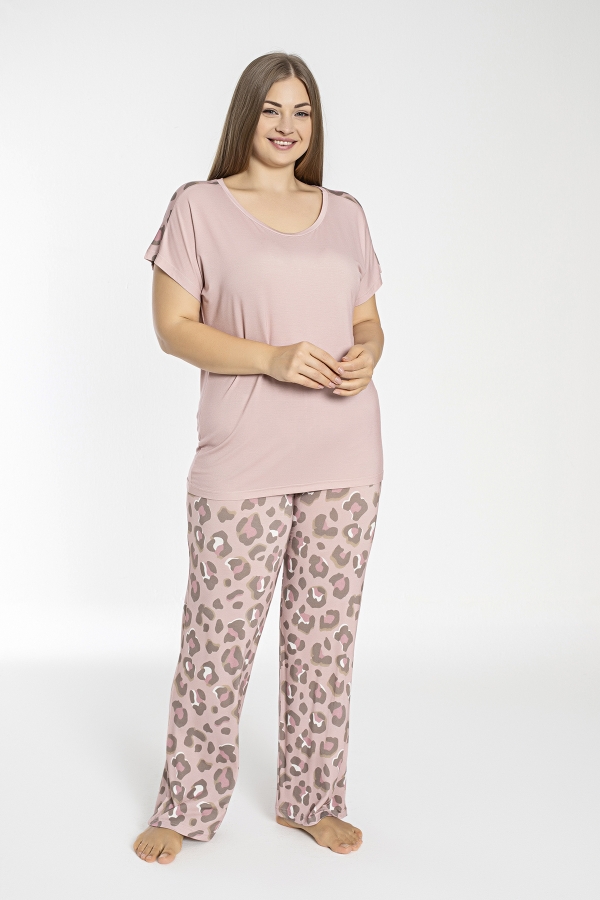 840-319 Kadın Battal Kısa Kol Pijama Takım