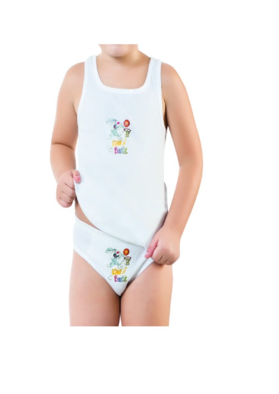 Erkek Çocuk  Baskılı Atlet+Slip Takım 3099-G