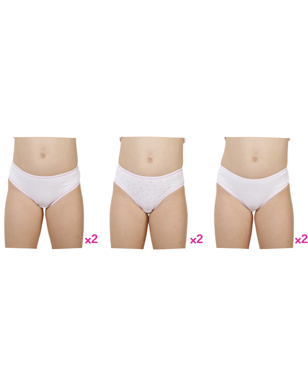Kız Çocuk Süprem Düz+Baskılı Slip 6'LI Paket 4102-B
