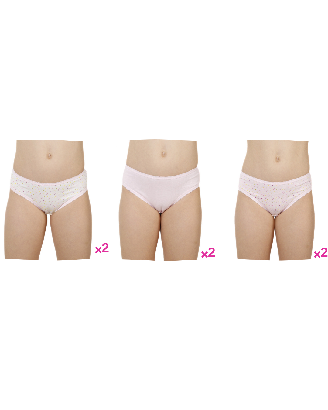 Kız Çocuk 6'Lı Süprem Düz+Baskılı Slip 4150-B