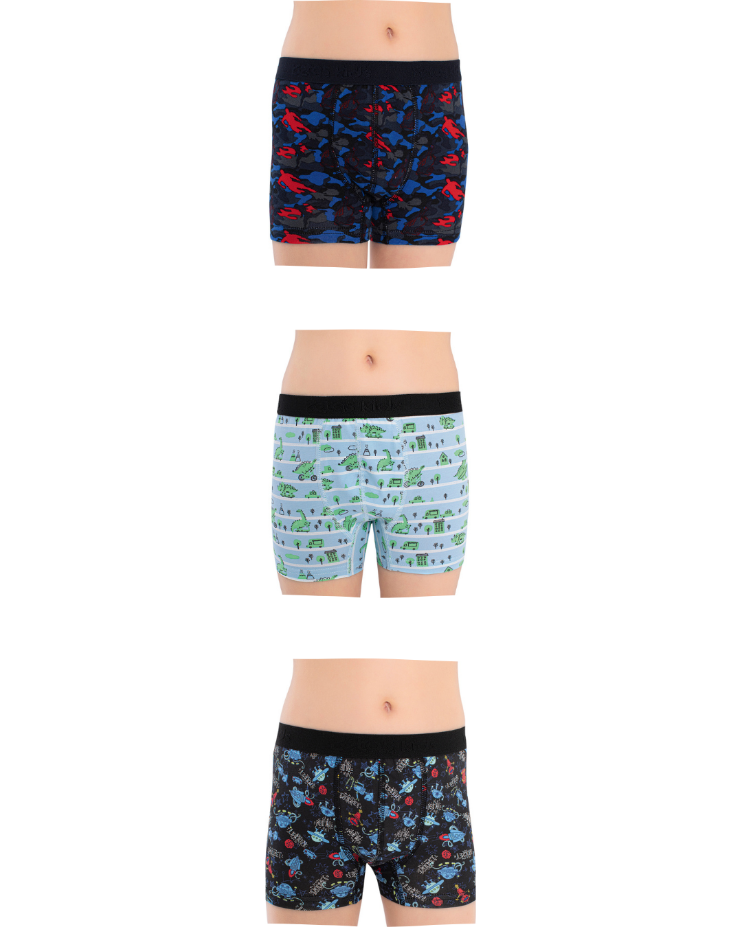 Erkek Çocuk 3'Lü Lycralı Boxer 3720-F