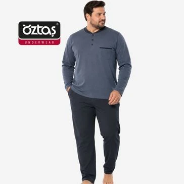 Erkek Büyük BedenPatlı Uzunkol Süprem Pijama 12070-A