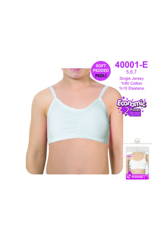 Kız Çocuk İp Askılı Alıştırma Sutyeni 2'Li Paket 40001-E