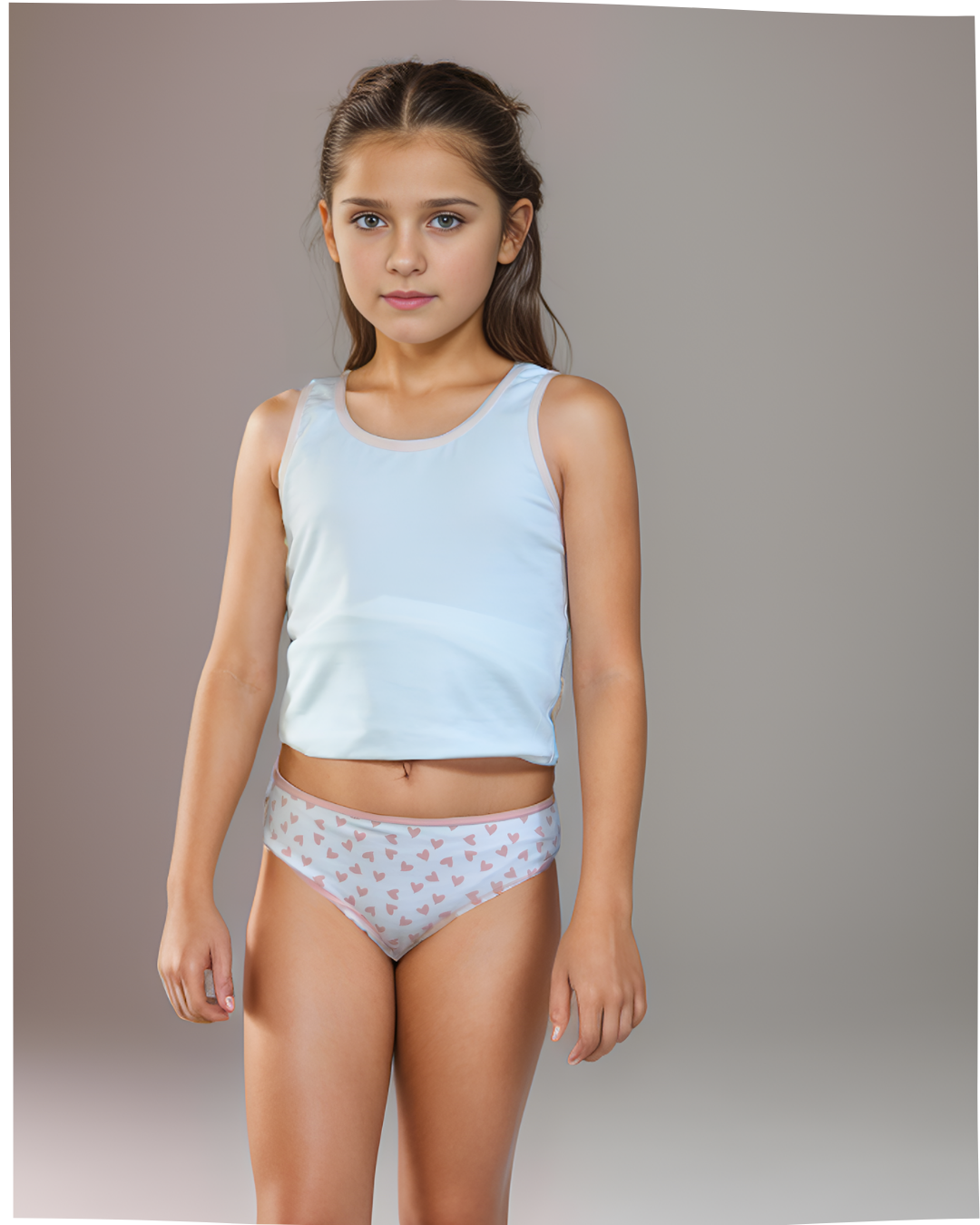 Kız Çocuk Lycralı Desenli+Düz Slip 4'LÜ Paket 4737-H